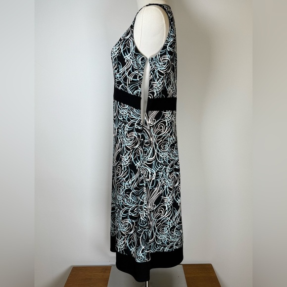Ann Taylor LOFT Sleeveless Sheath Dress Abstract Blue Black Women’s Size 6 - Picture 6 of 9